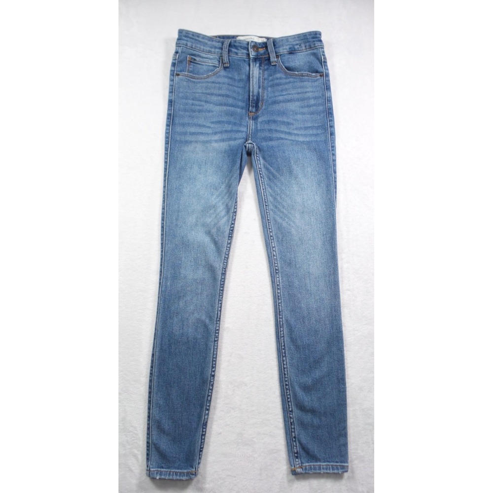 Abercrombie & Fitch Womens Jeans 2R Blue Denim Super Skinny Ankle High Rise